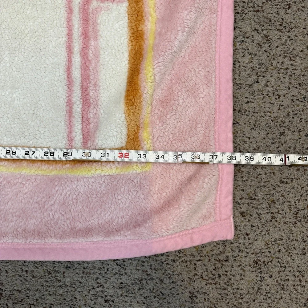 Sleepy Teddy Bear Baby Crib Blanket Pink Acrylic Plush Sherpa Nursery‎ Toddler
